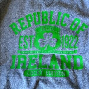 IRISH BlueGray Sweatshirt with Green Republic of Ireland Print